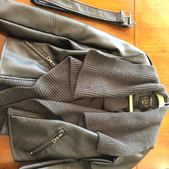 G.I.L.I black leather jacket size6 with belt - Picture 5 of 8